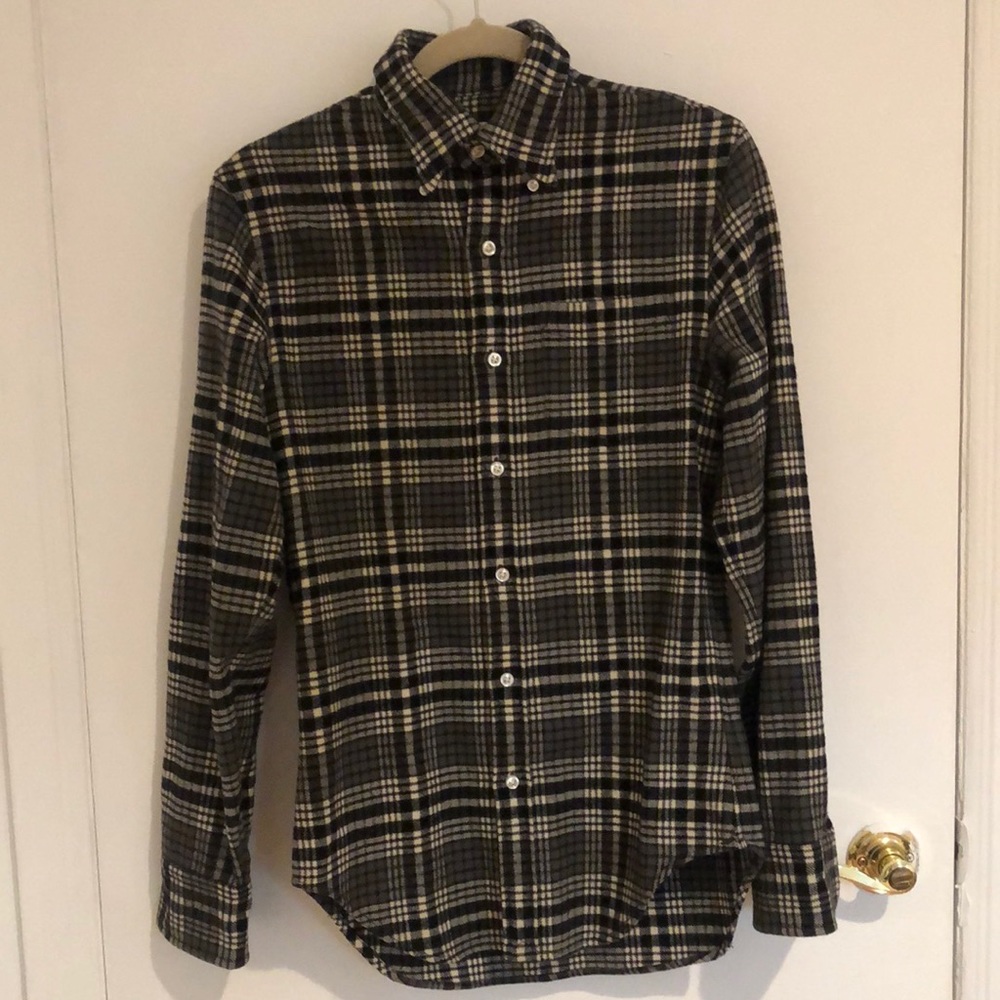 Club Monaco Slim XS Black White pattern Shirt